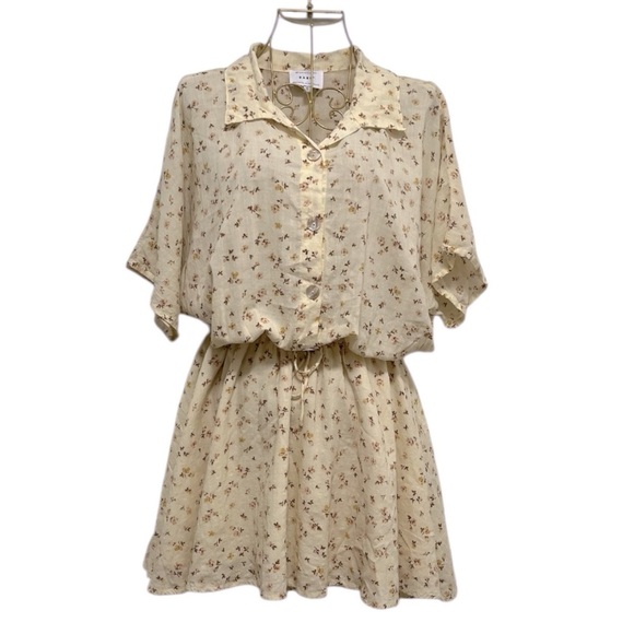 Sabo Skirt Onara Dress Yellow Floral Cotton Mini Size Small - Picture 2 of 12